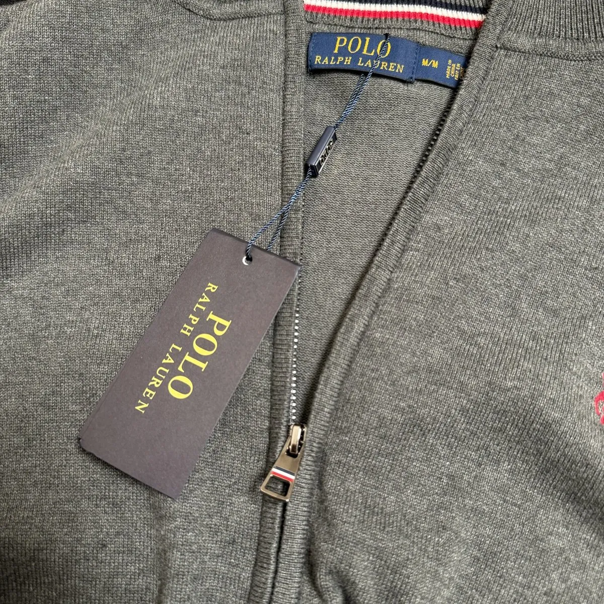 P220 M401#Ralph Lauren pony embroidered zipper sweater Color: black royal blue dark gray Size: M-XXL